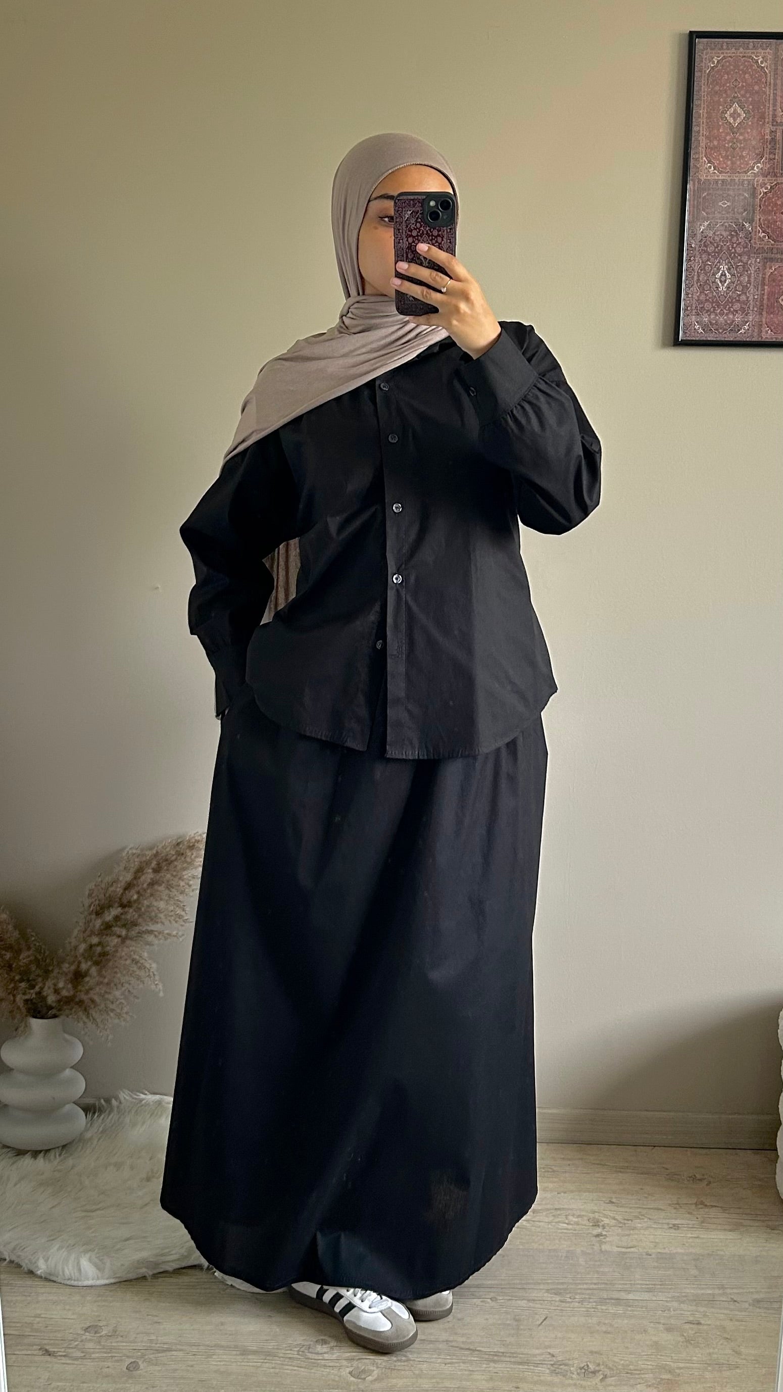 Ensemble jupe chemise à lacet